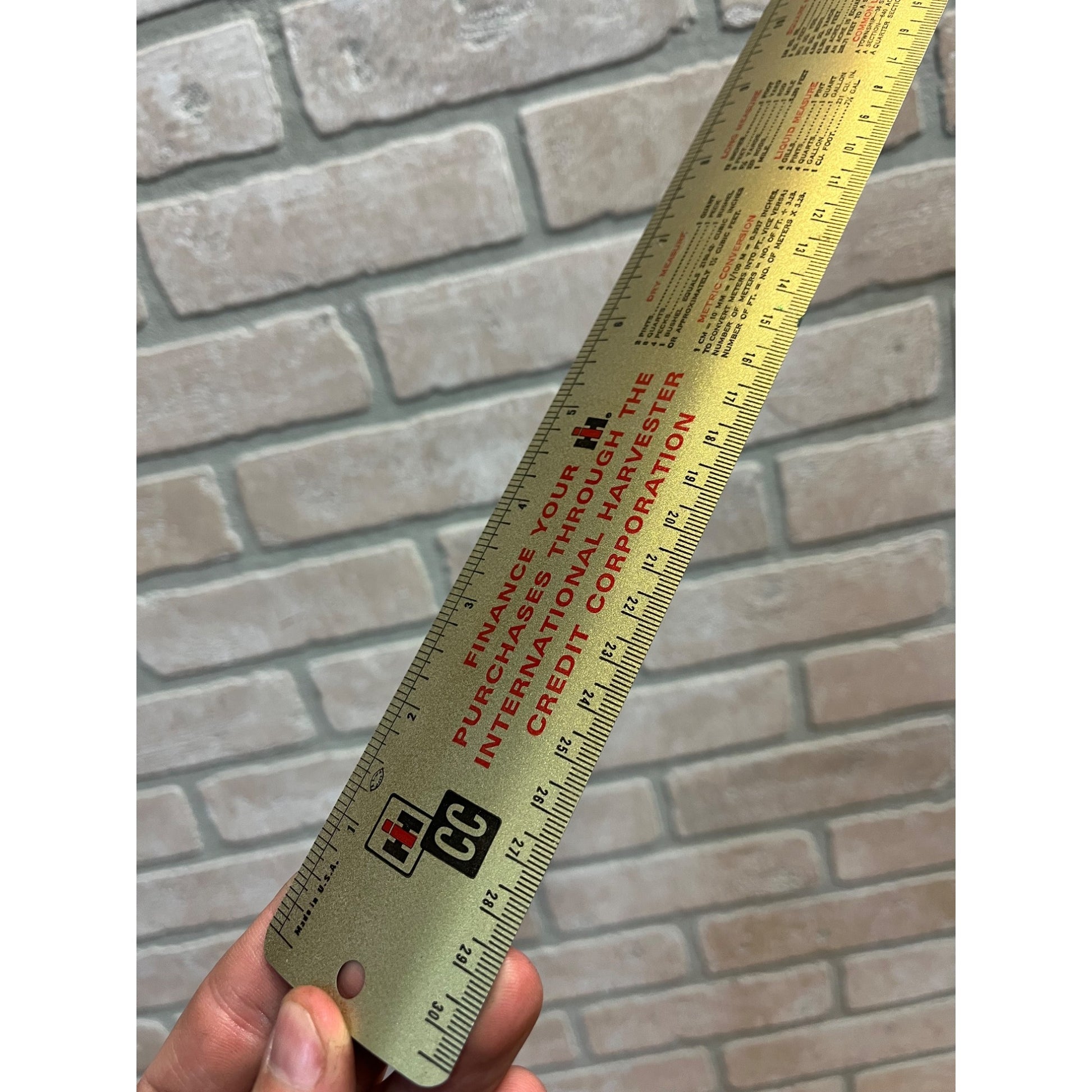 Vintage International Harvester Dealer Promo Advertising Tin Ruler Credit 12"