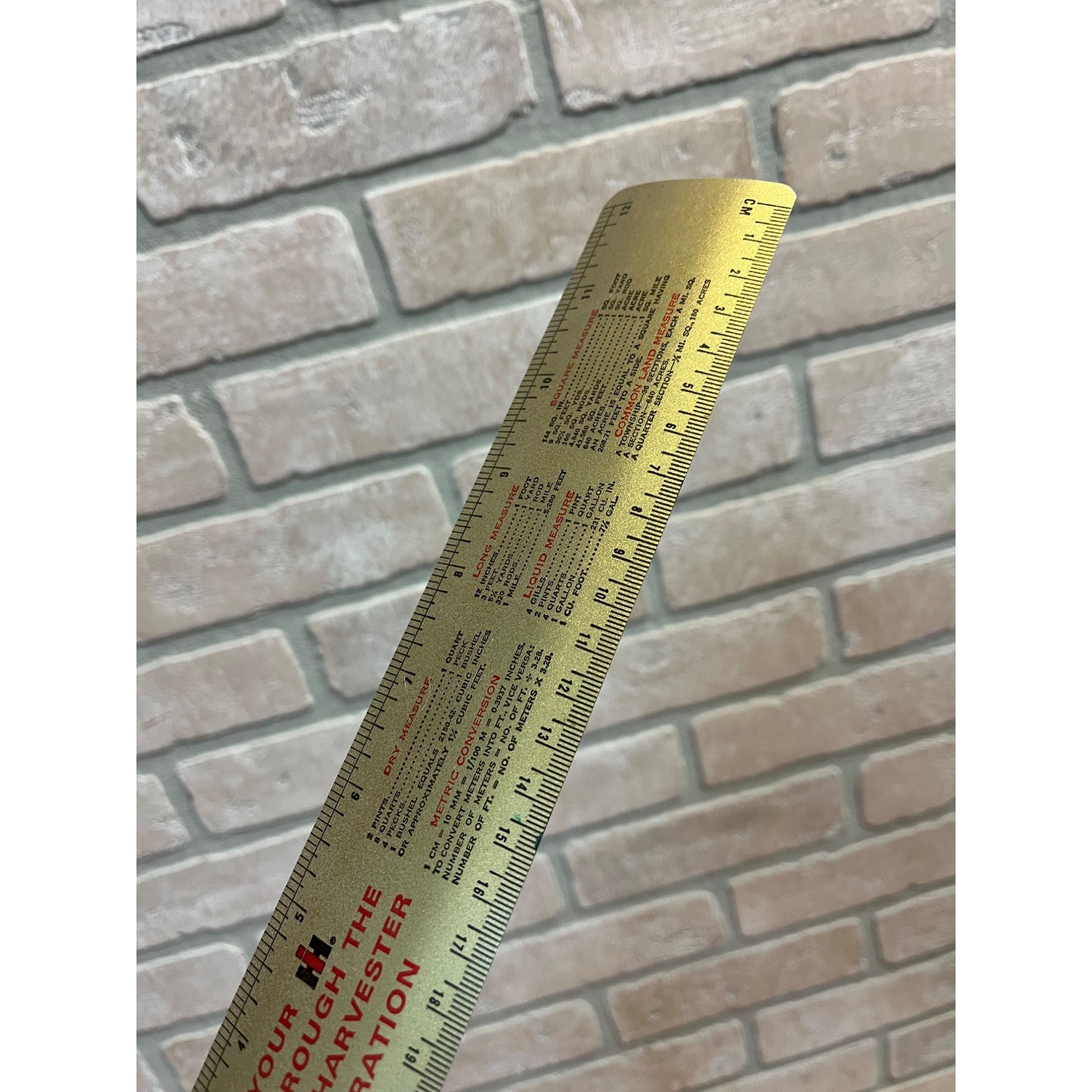 Vintage International Harvester Dealer Promo Advertising Tin Ruler Credit 12"
