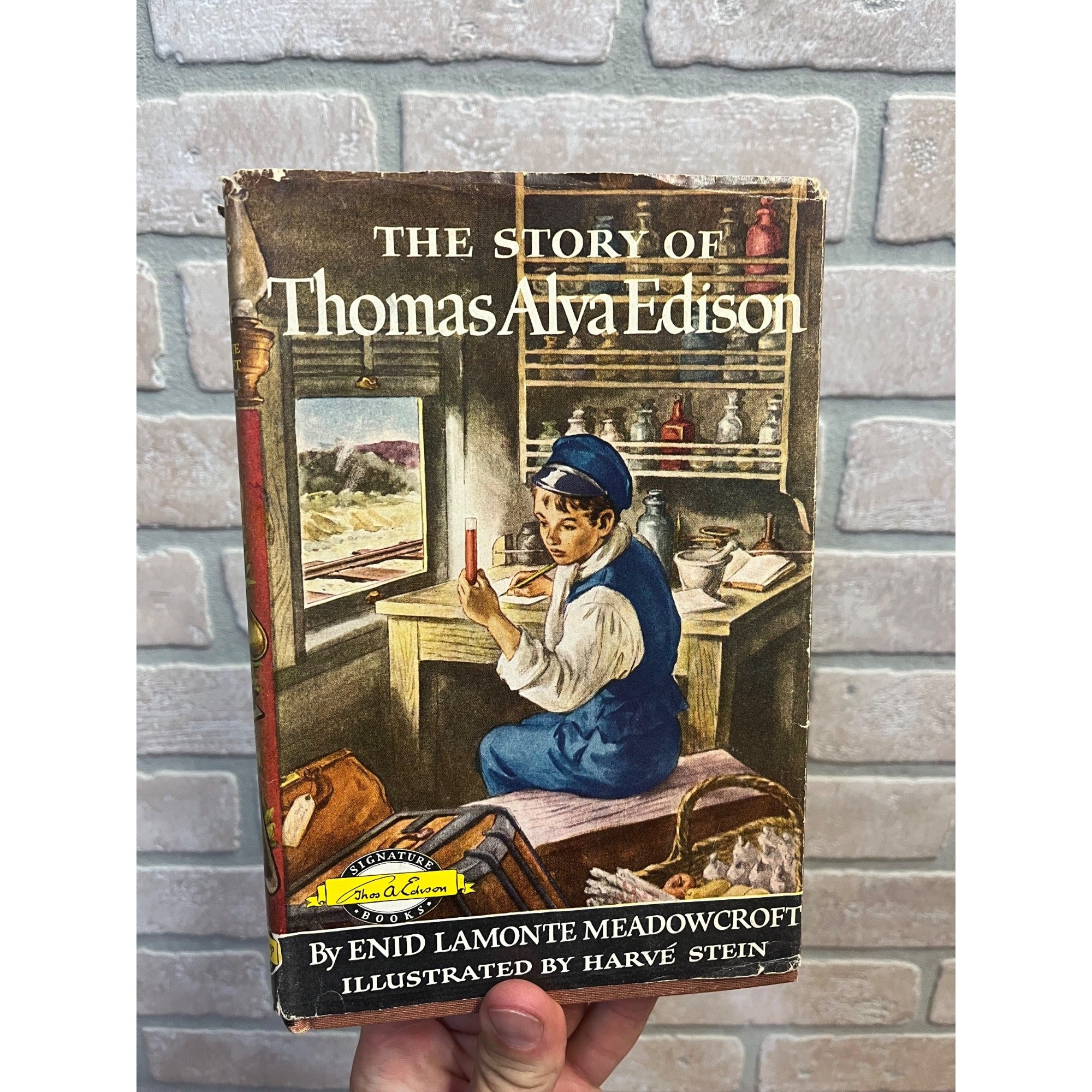 Vintage Story of Thomas Alva Edison - Enid Meadowcroft 1952 Hardcover Book w/ DJ