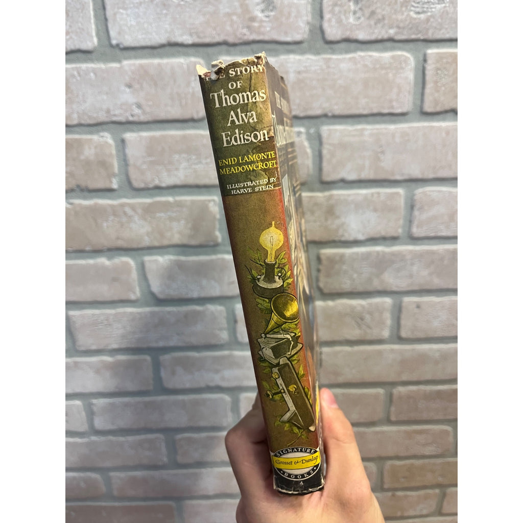 Vintage Story of Thomas Alva Edison - Enid Meadowcroft 1952 Hardcover Book w/ DJ