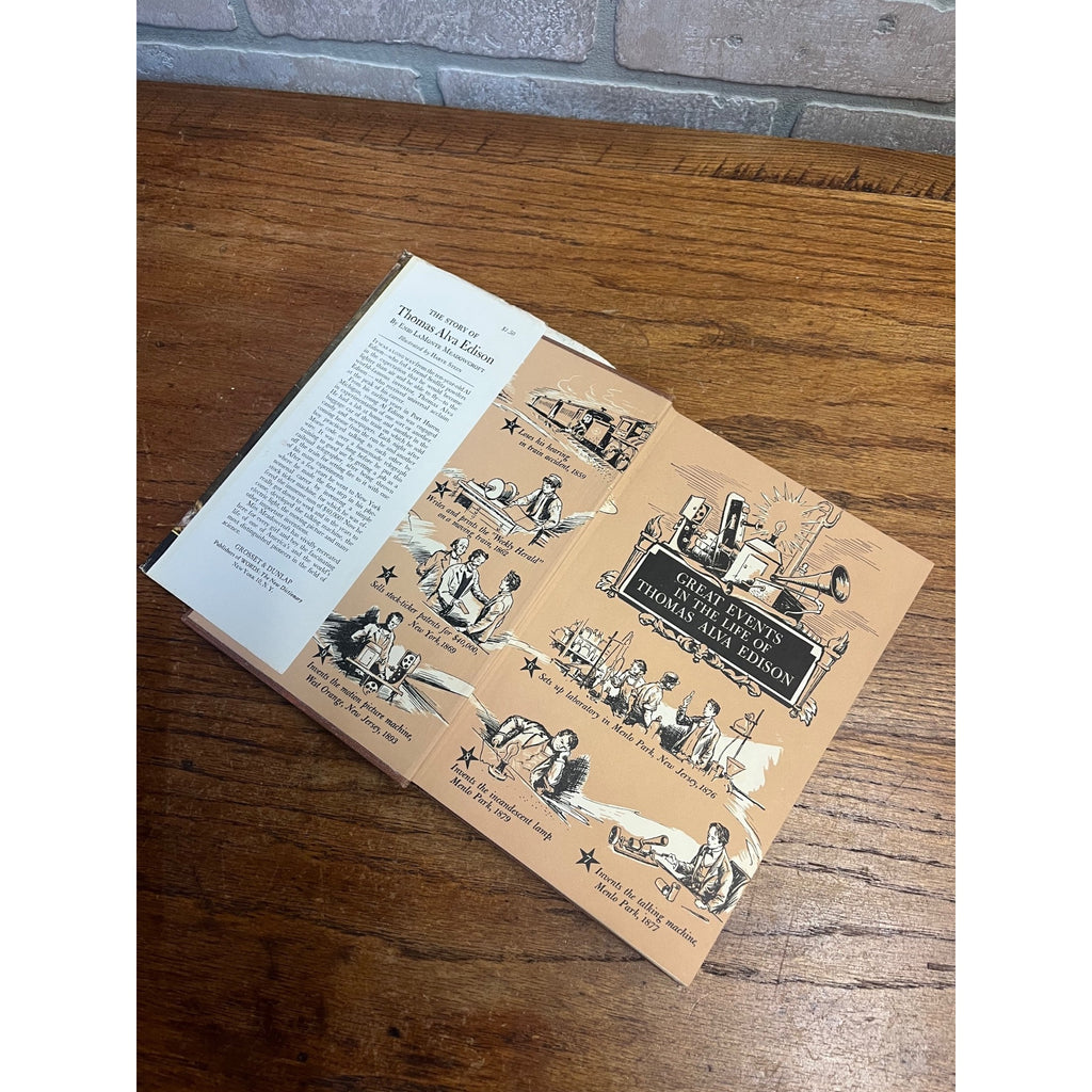 Vintage Story of Thomas Alva Edison - Enid Meadowcroft 1952 Hardcover Book w/ DJ