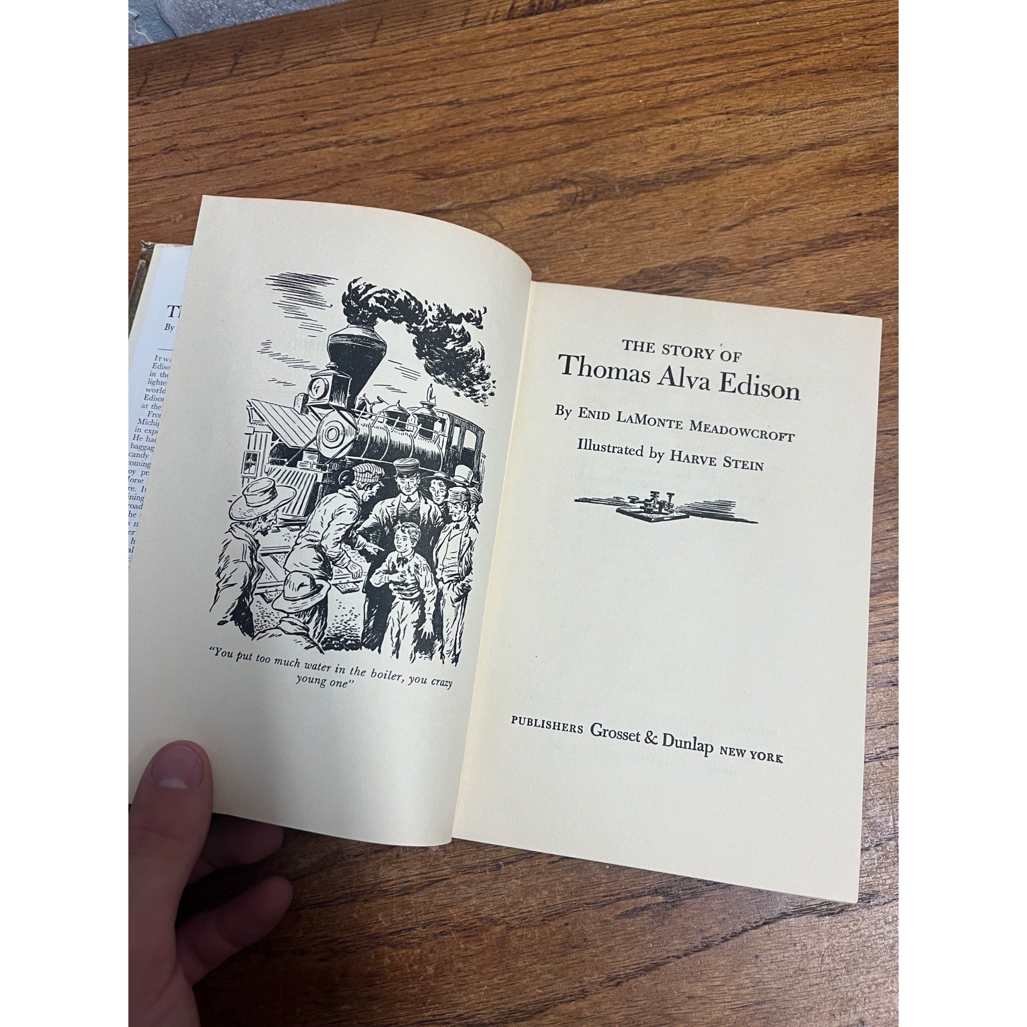 Vintage Story of Thomas Alva Edison - Enid Meadowcroft 1952 Hardcover Book w/ DJ