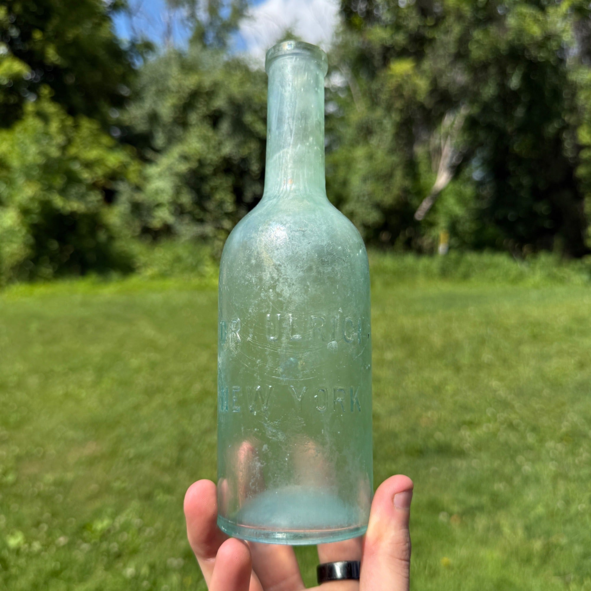 Antique 1870s Dr Ulrici Aqua Drug Druggist Medicine Bottle New York