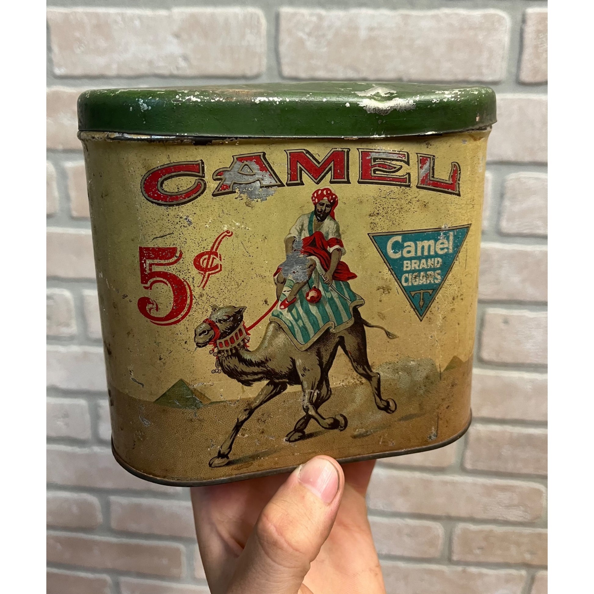 Vintage 1930s Camel Brand Cigars Tobacco Tin Can Advertising Ohio