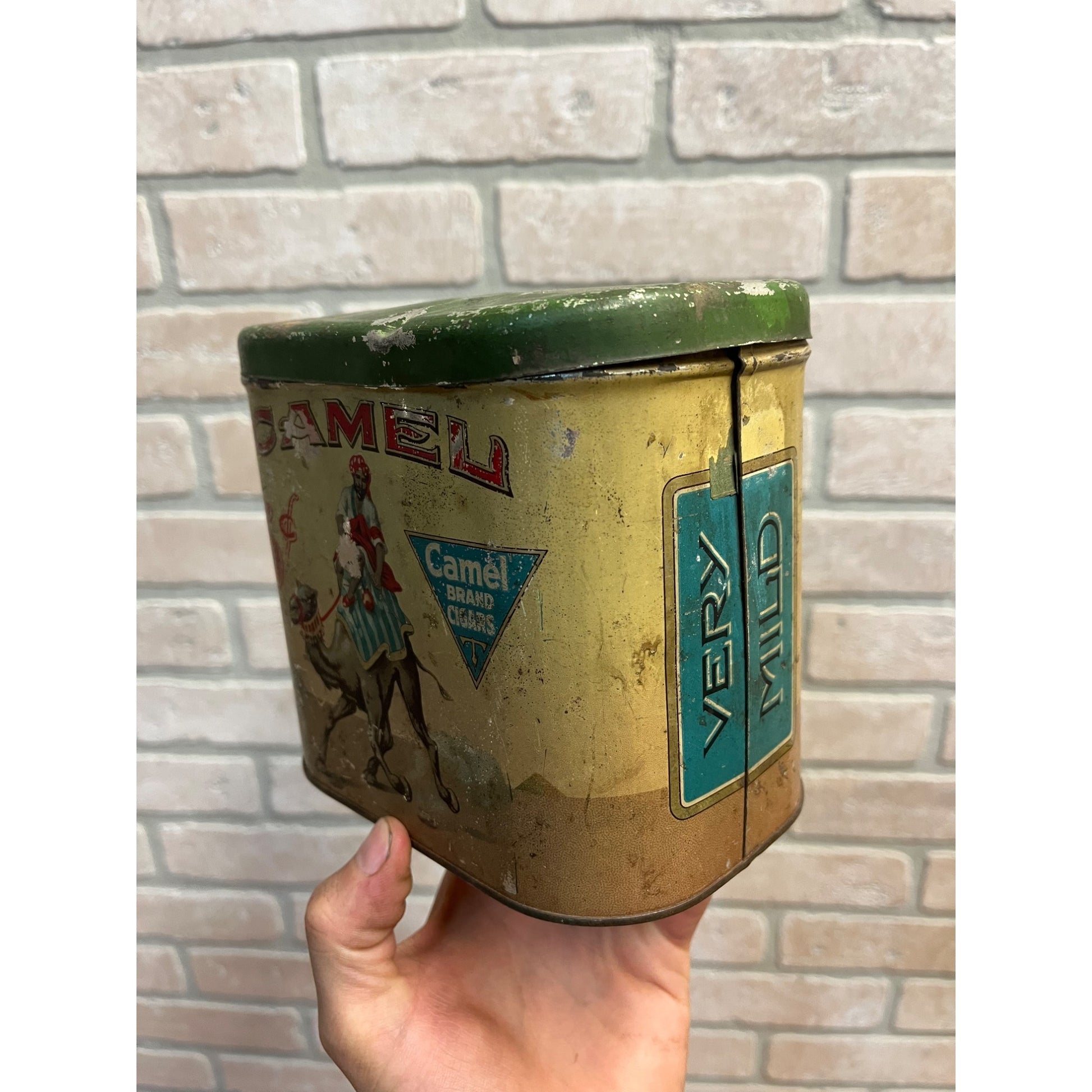 Vintage 1930s Camel Brand Cigars Tobacco Tin Can Advertising Ohio