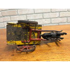 Antique Cast Iron Donkey Cart Wagon & Driver Toy Stake Bed Arcade? Wilkins? Ives?
