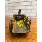 Antique Cast Iron Donkey Cart Wagon & Driver Toy Stake Bed Arcade? Wilkins? Ives?