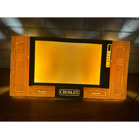 Vintage Lighted Crosley TV Television Advertising Sign Plastic Appliance Store