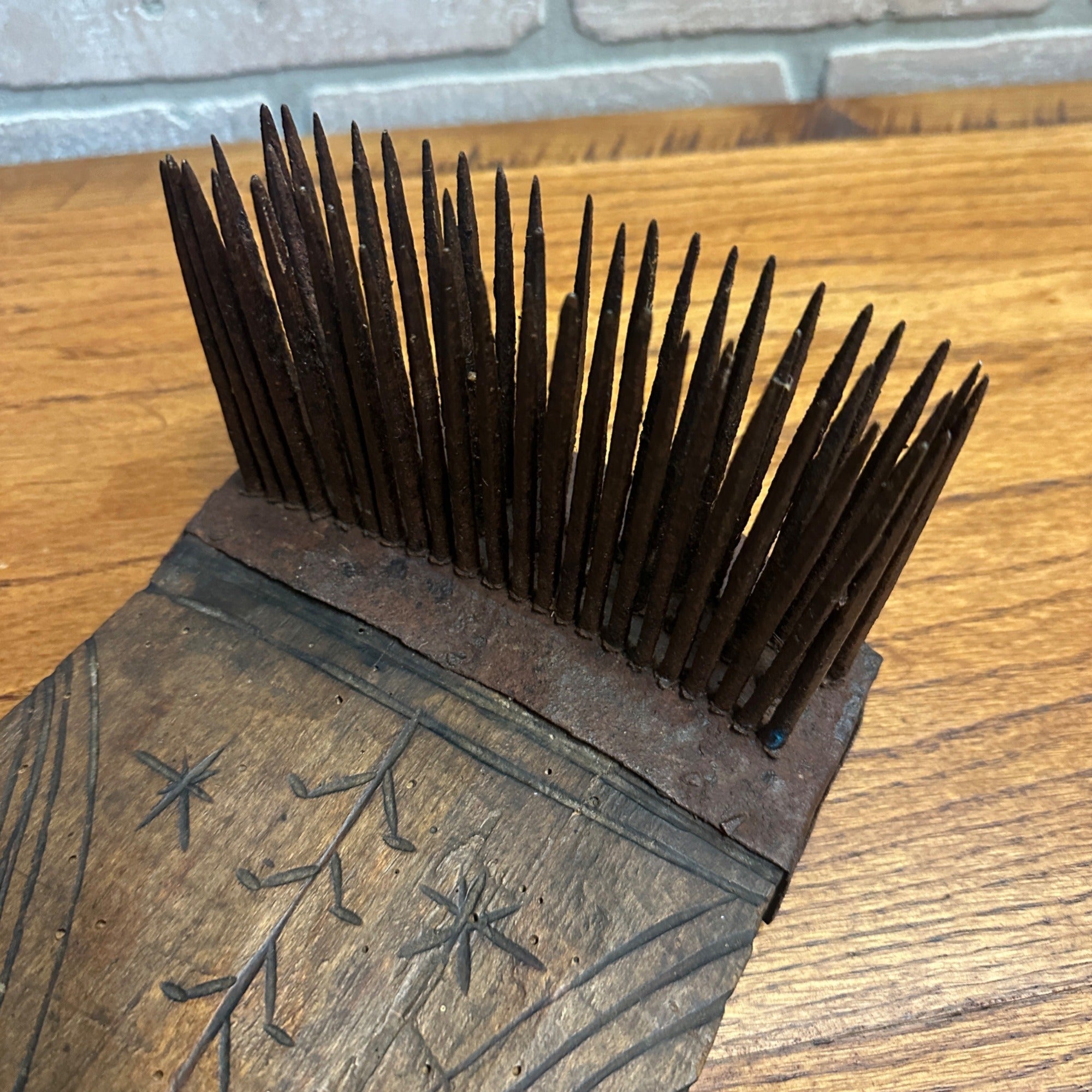 Antique Primitive Farm Flax Hatchel Hackle Folk Art Americana Farmhouse 1800s 19th Century