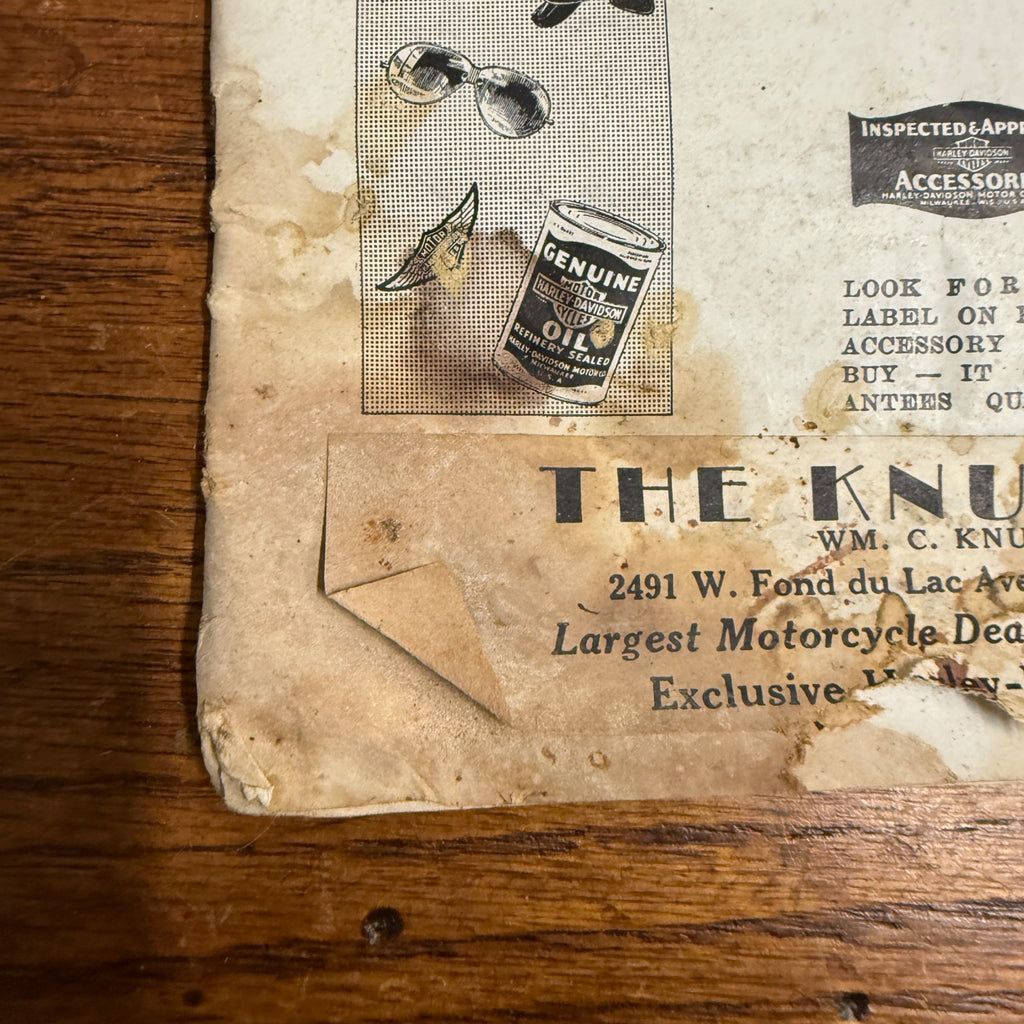 Original 1936 Genuine Harley-Davidson Accessories Catalog