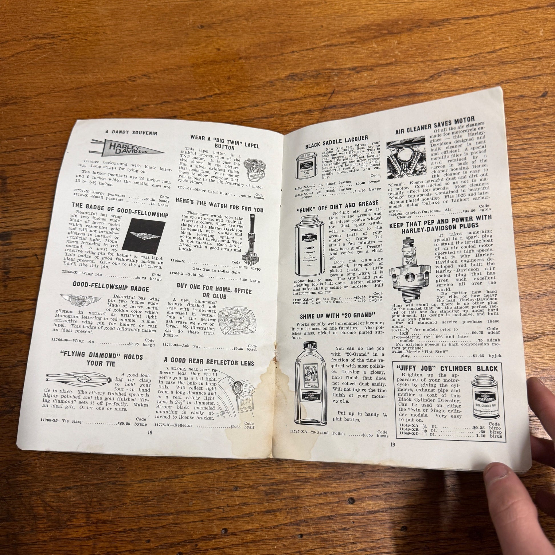 Original 1936 Genuine Harley-Davidson Accessories Catalog