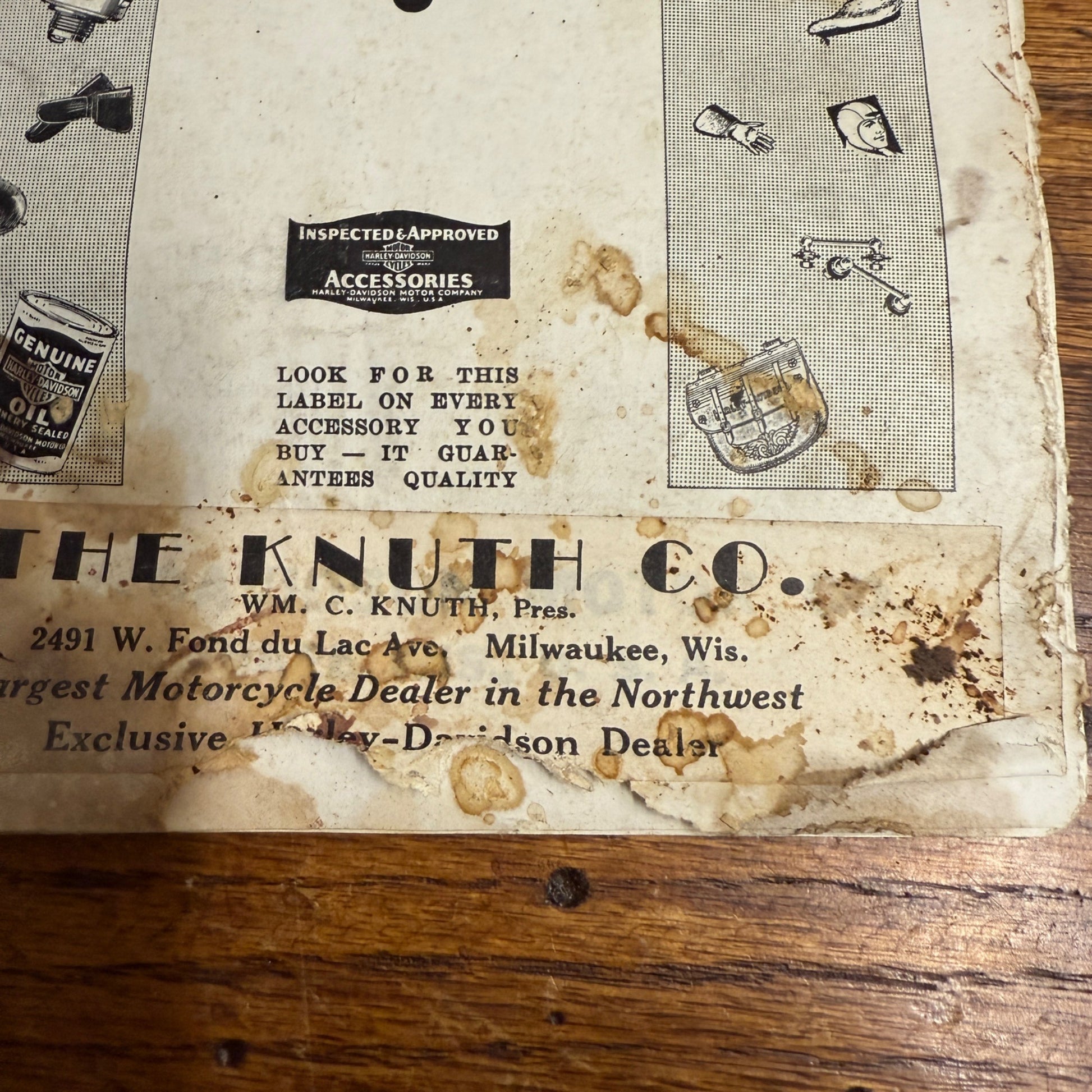 Original 1936 Genuine Harley-Davidson Accessories Catalog