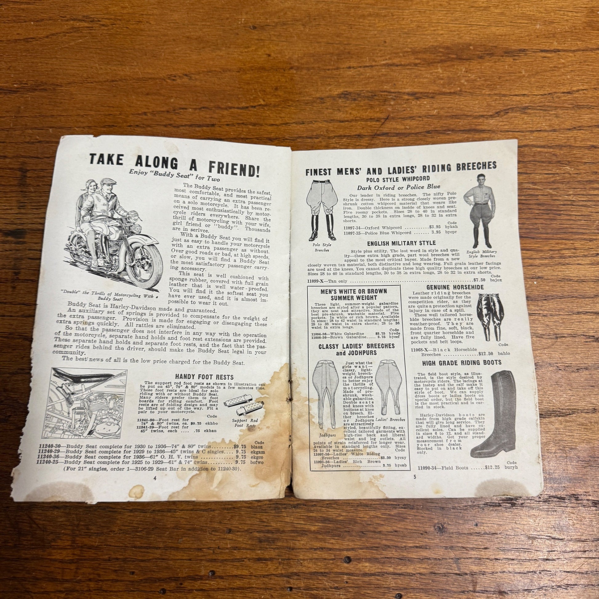 Original 1936 Genuine Harley-Davidson Accessories Catalog