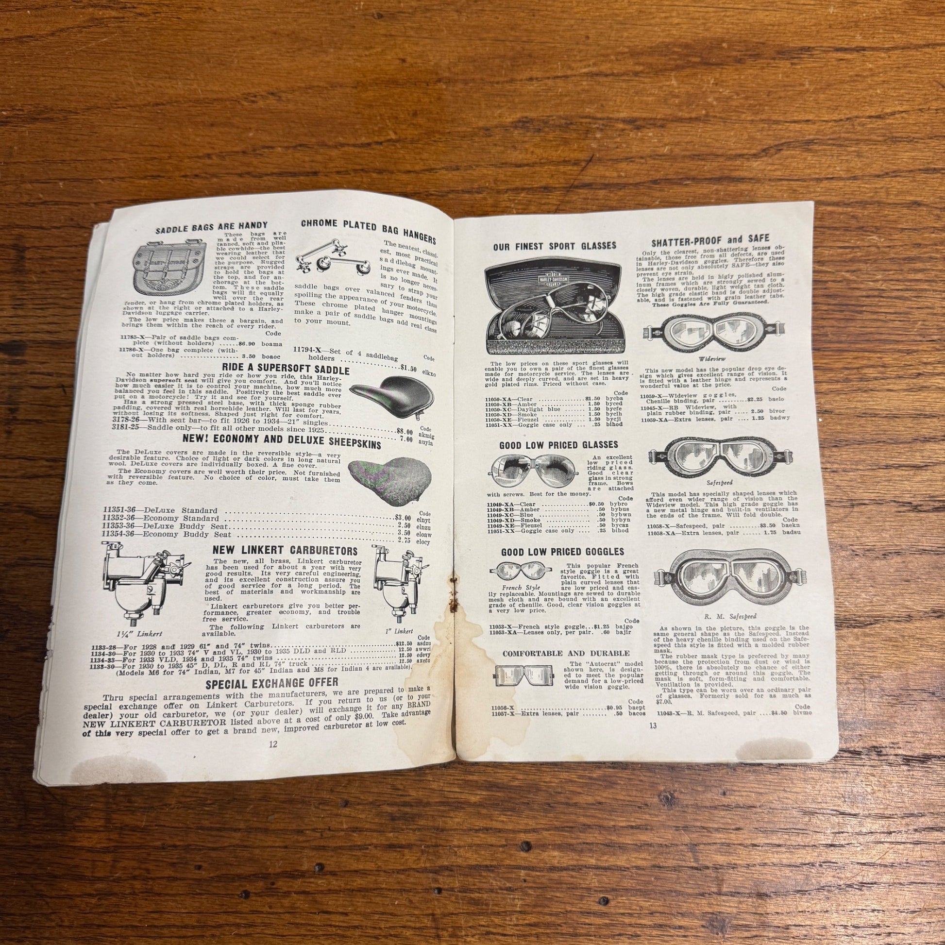 Original 1936 Genuine Harley-Davidson Accessories Catalog
