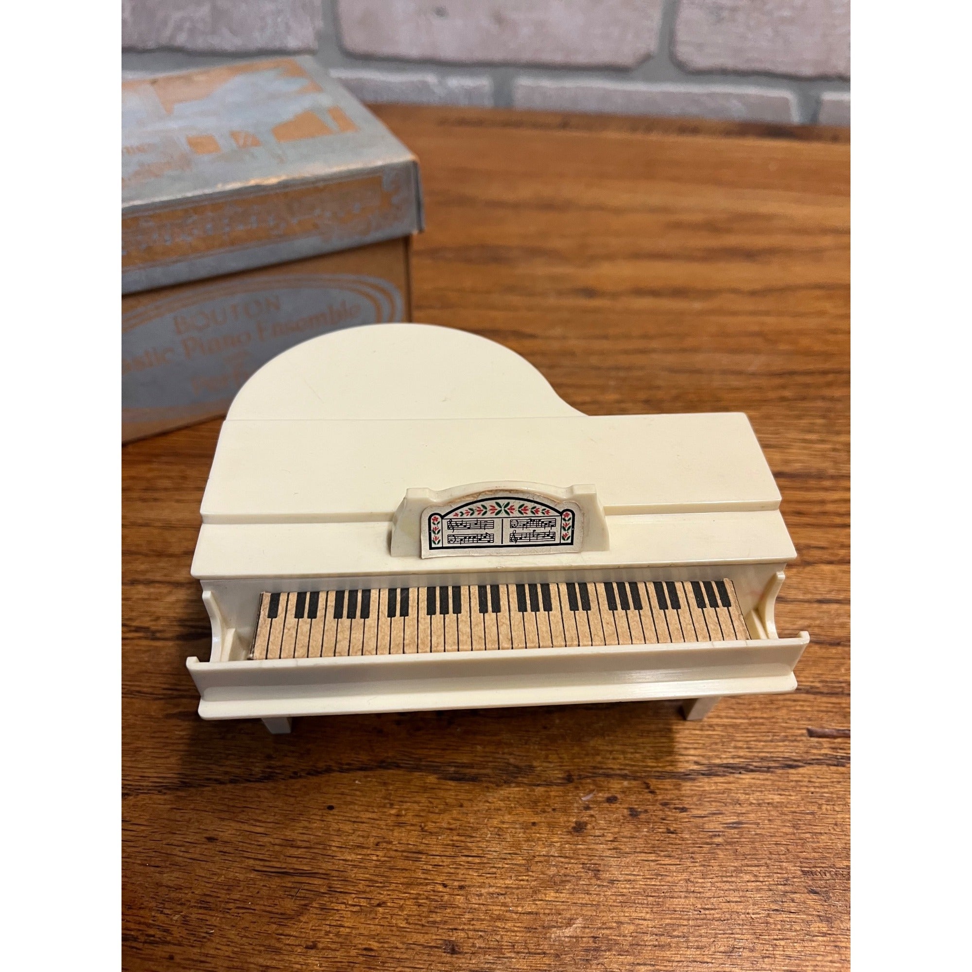 Vintage 1930's  Bouton Novelty Wood Piano Mini Perfumes w/ Orig. Box