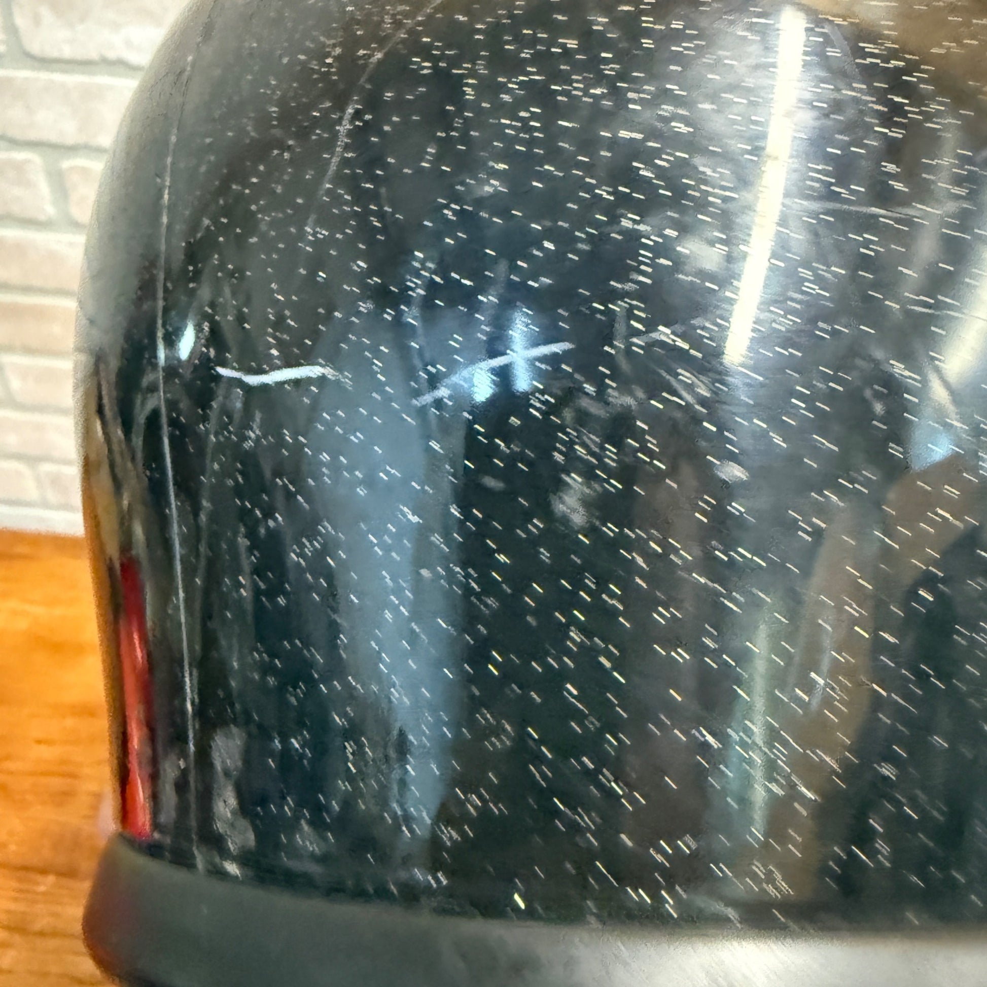 Vintage Black Sparkle Face Shield Snowmobile Motorcycle Helmet
