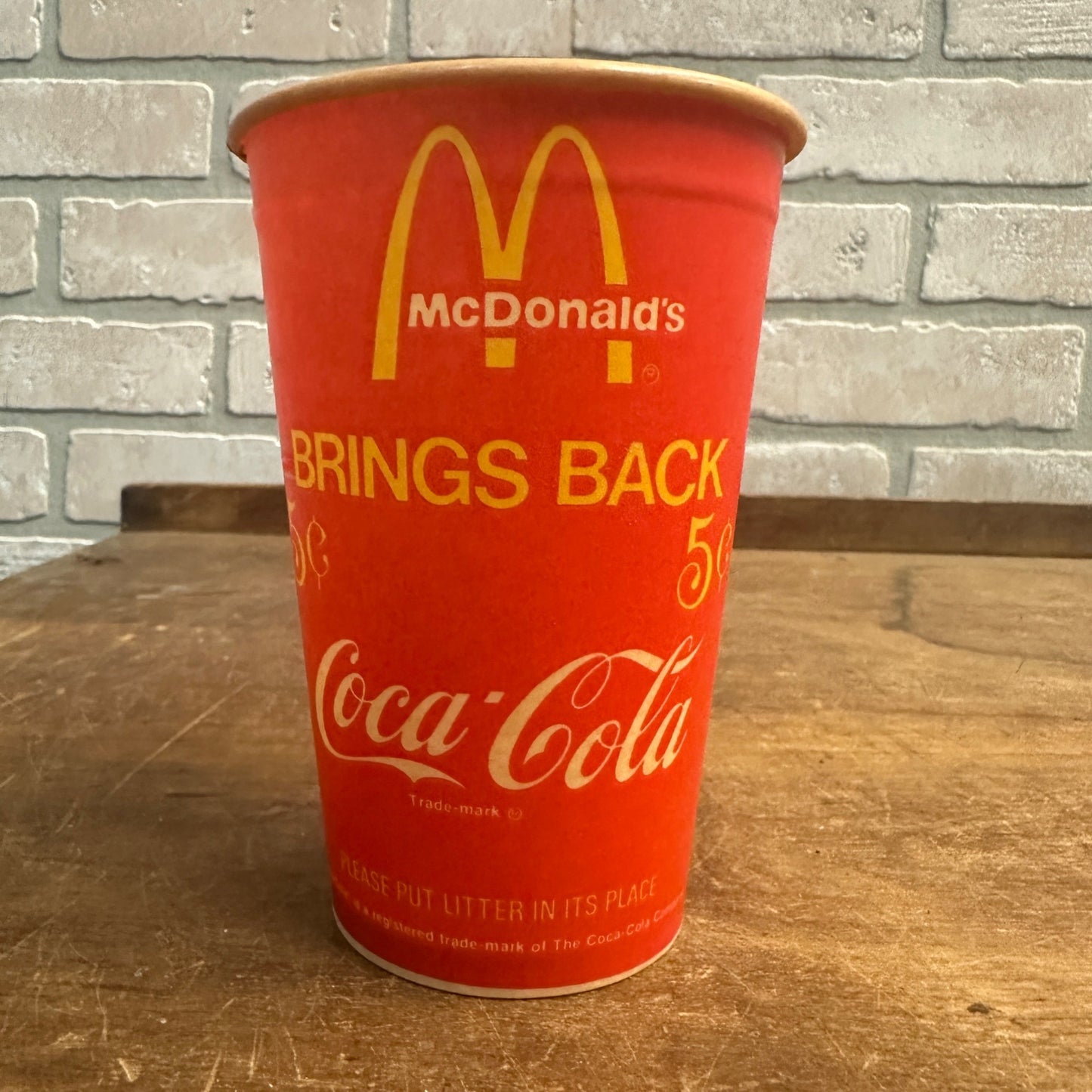 RARE 1970'S COKE COCA COLA CUP MCDONALD'S 5C PROMOTIONAL SWEATHEART PAPER WAX