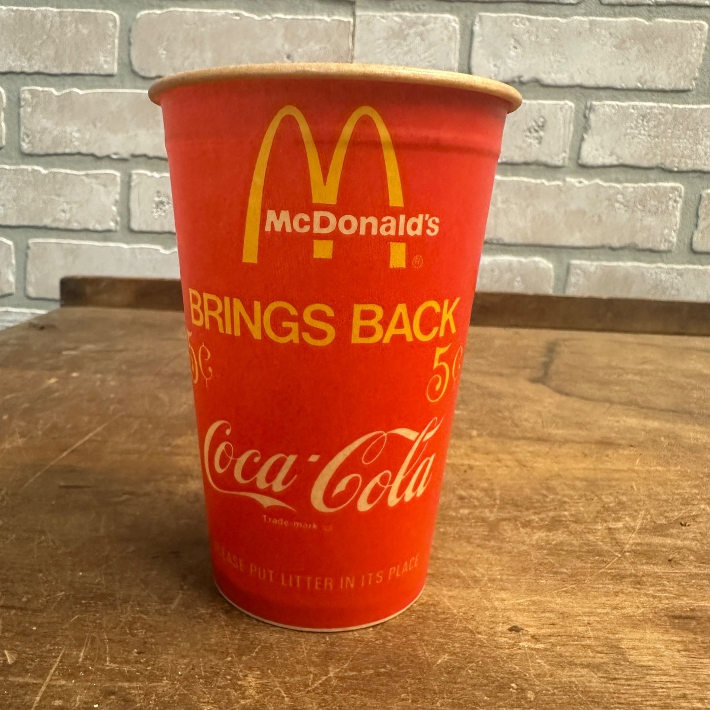 RARE 1970'S COKE COCA COLA CUP MCDONALD'S 5C PROMOTIONAL SWEATHEART PAPER WAX