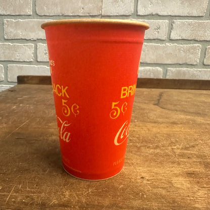 RARE 1970'S COKE COCA COLA CUP MCDONALD'S 5C PROMOTIONAL SWEATHEART PAPER WAX