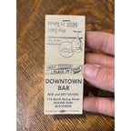 VINTAGE Matchbook Advertising Downtown Bar Bob & Bev Gradel - Beaver Dam, Wis.