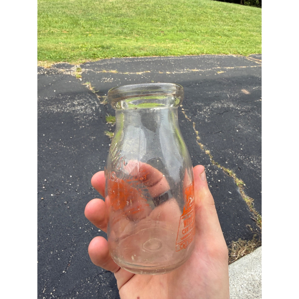 Vintage ACl Wern Farms Waukesha Half Pint Dairy Milk Bottle
