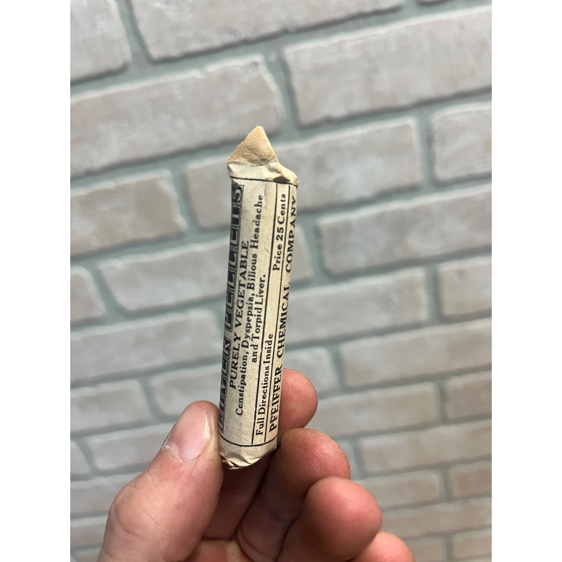 Vintage 1930s Dr. Hobsons Ezy Liver Pellets Sample Glass Quack Medicine Bottle