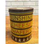 Antique 1920s Sunshine Cheese Wafer Tin Advertising Loose-Wiles Biscuit Co.