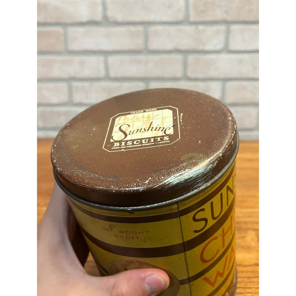 Antique 1920s Sunshine Cheese Wafer Tin Advertising Loose-Wiles Biscuit Co.