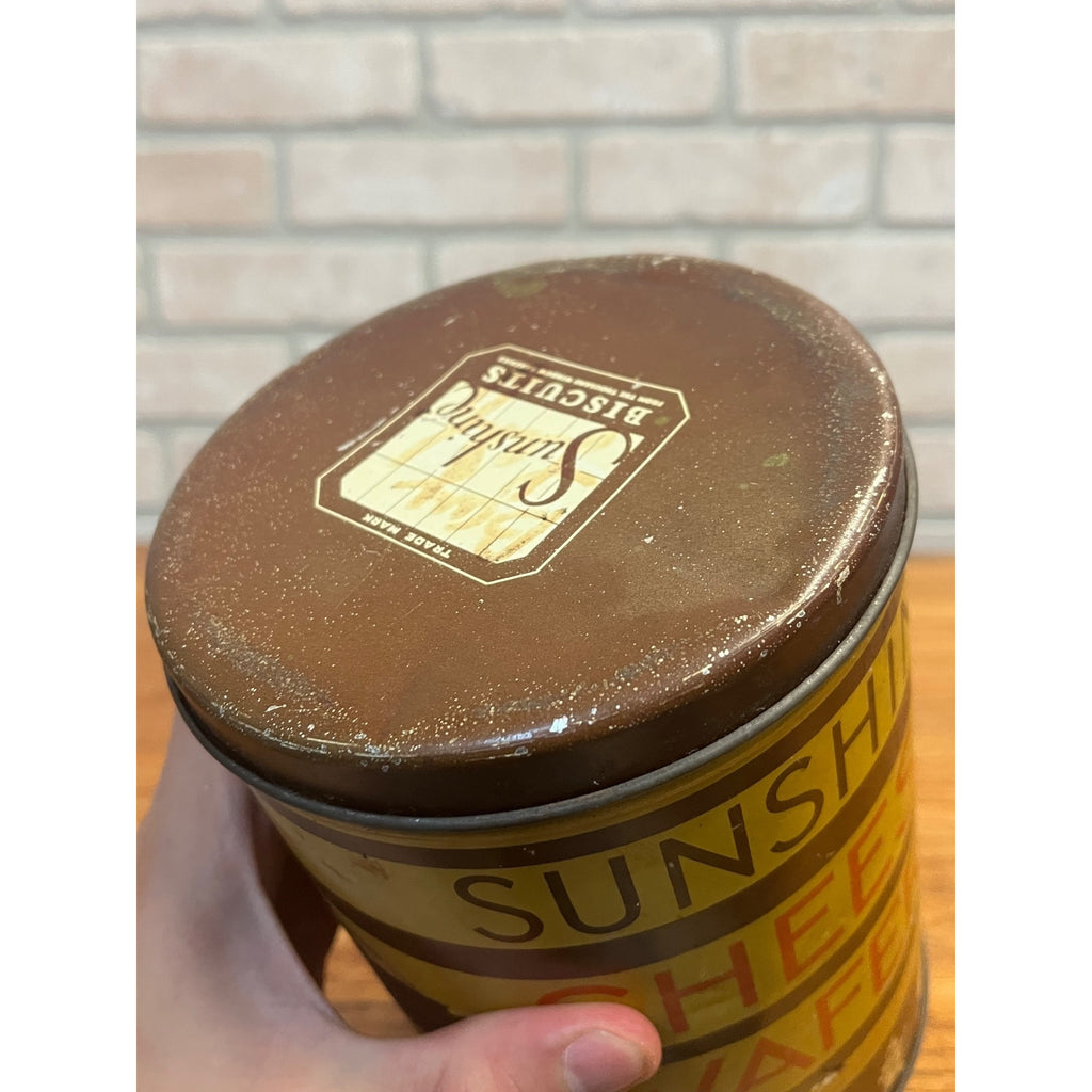 Antique 1920s Sunshine Cheese Wafer Tin Advertising Loose-Wiles Biscuit Co.