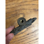 Antique Cast Bronze Ornate Victorian Lamp Finial Flower Floral 3" x 1/4" Thread