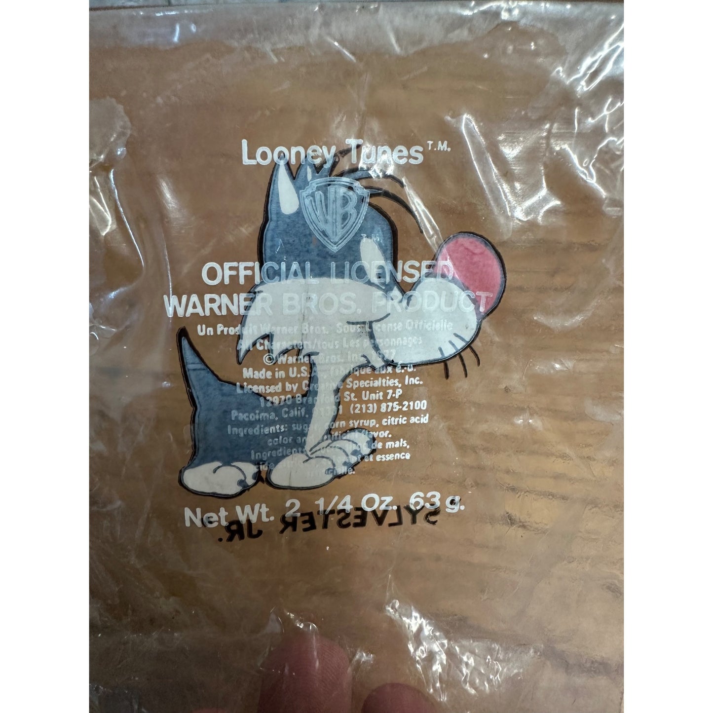 Vintage 1977 Looney Tunes Warner Bros Candy Wrapper Retro Bag Sylvester Jr