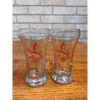 Vintage Leinenkugels Beer Sham 8oz Glasses Lot (2) Indian Maiden 5.25" Tall