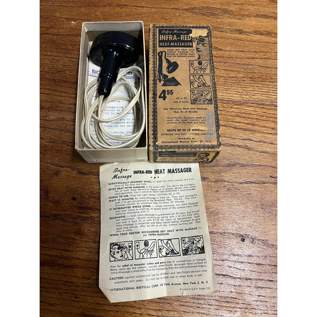 Vintage 1940s INFRA-RED Heat Massager w/ Original Box Facial International Biotical