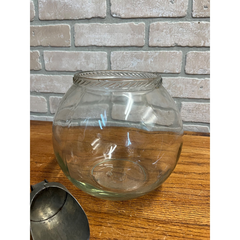 Antique 1920s General Store Candy Apothecary Jar w/ Tin Scoop Drug Country Store