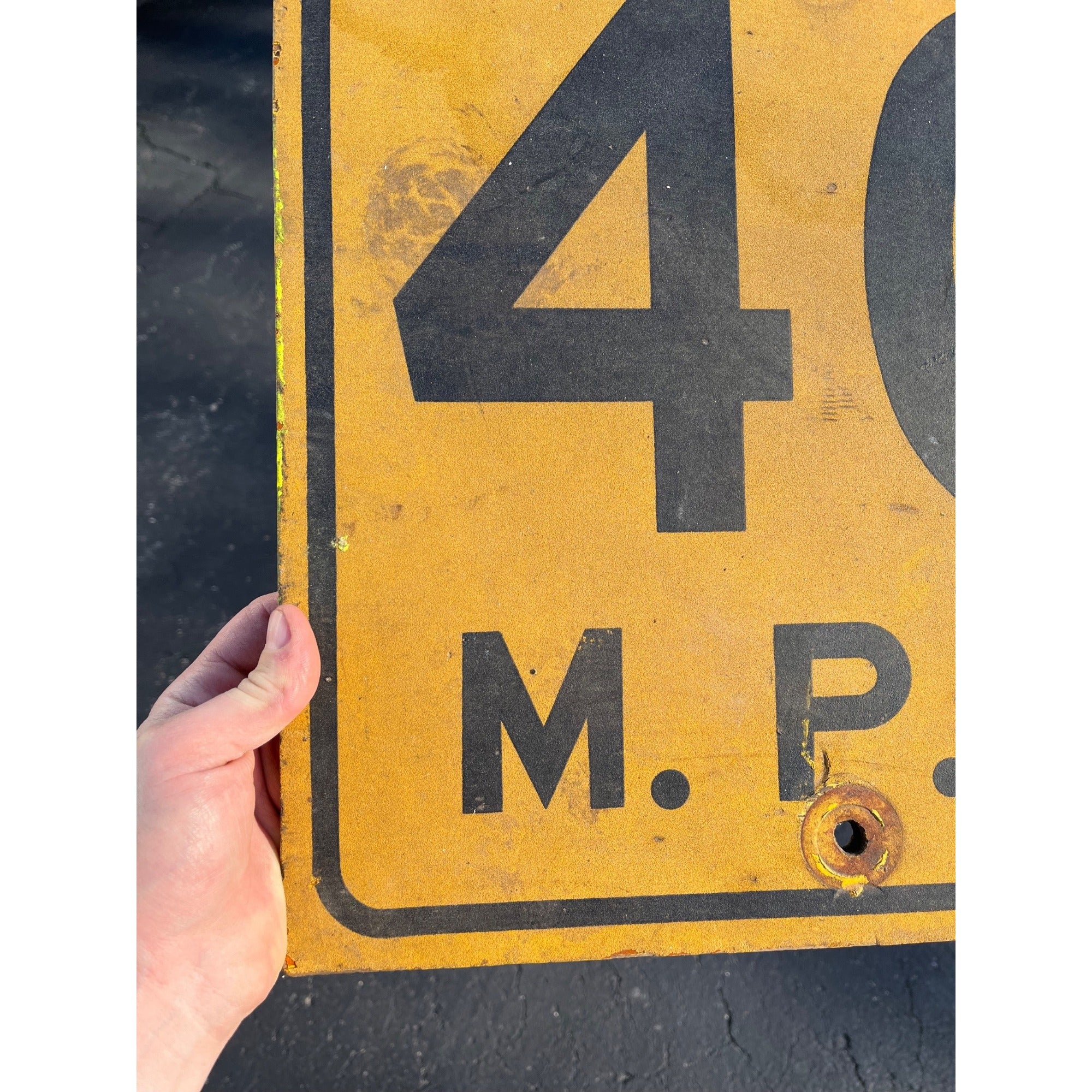 Vintage 1930s Wooden 40 MPH Speed Limit Road Street Sign Retired Wood