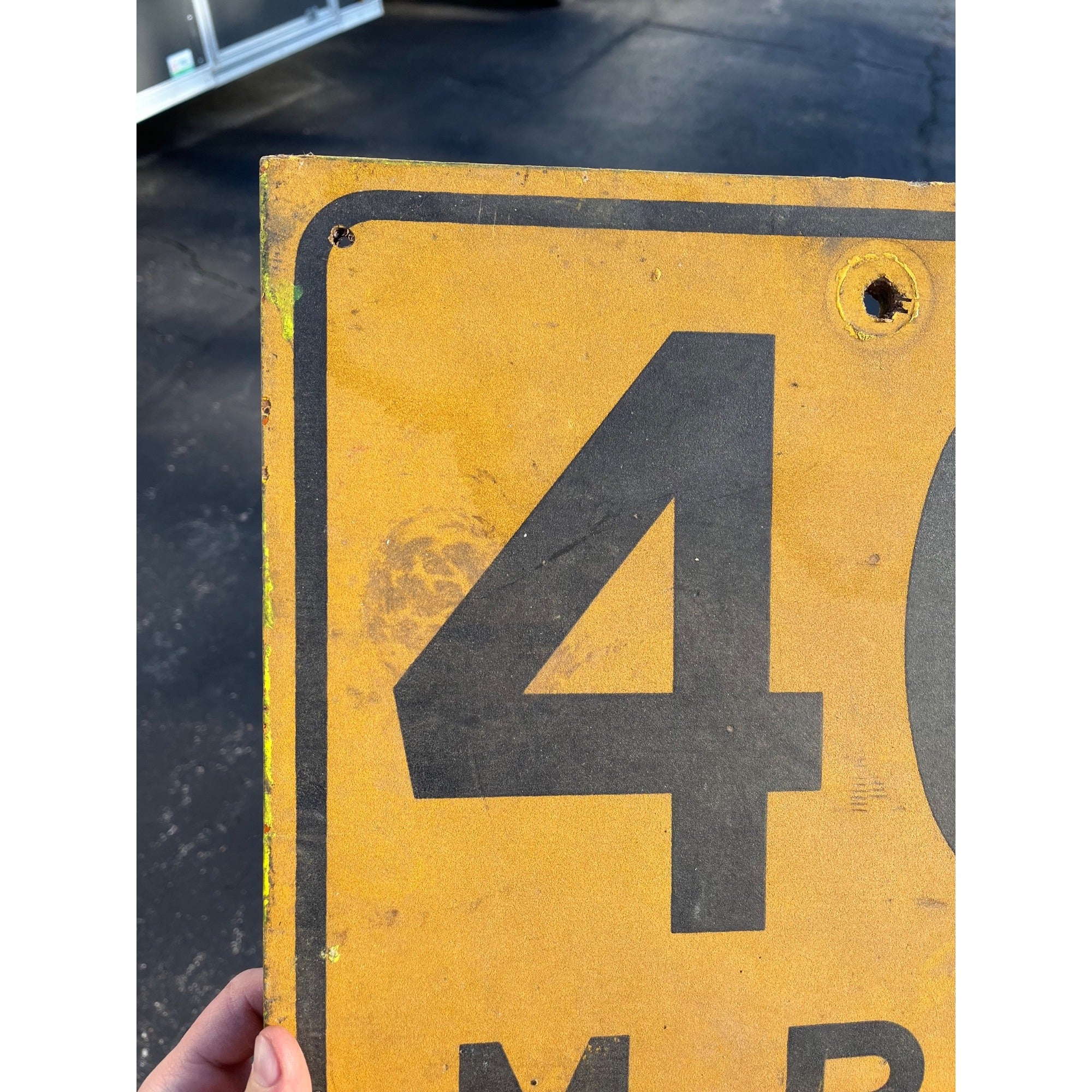 Vintage 1930s Wooden 40 MPH Speed Limit Road Street Sign Retired Wood