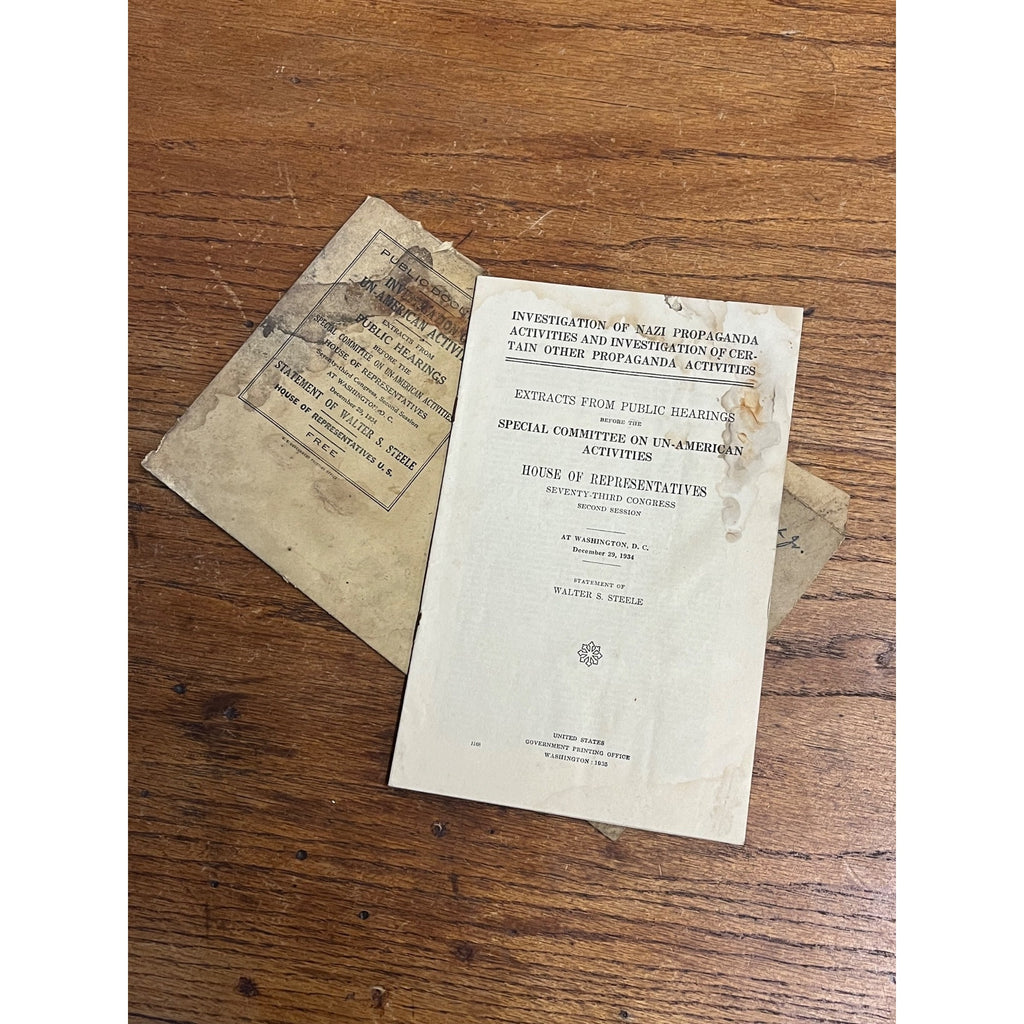 Original Investigation of Nazi Propaganda Activities 1934 Congress Walter Steele