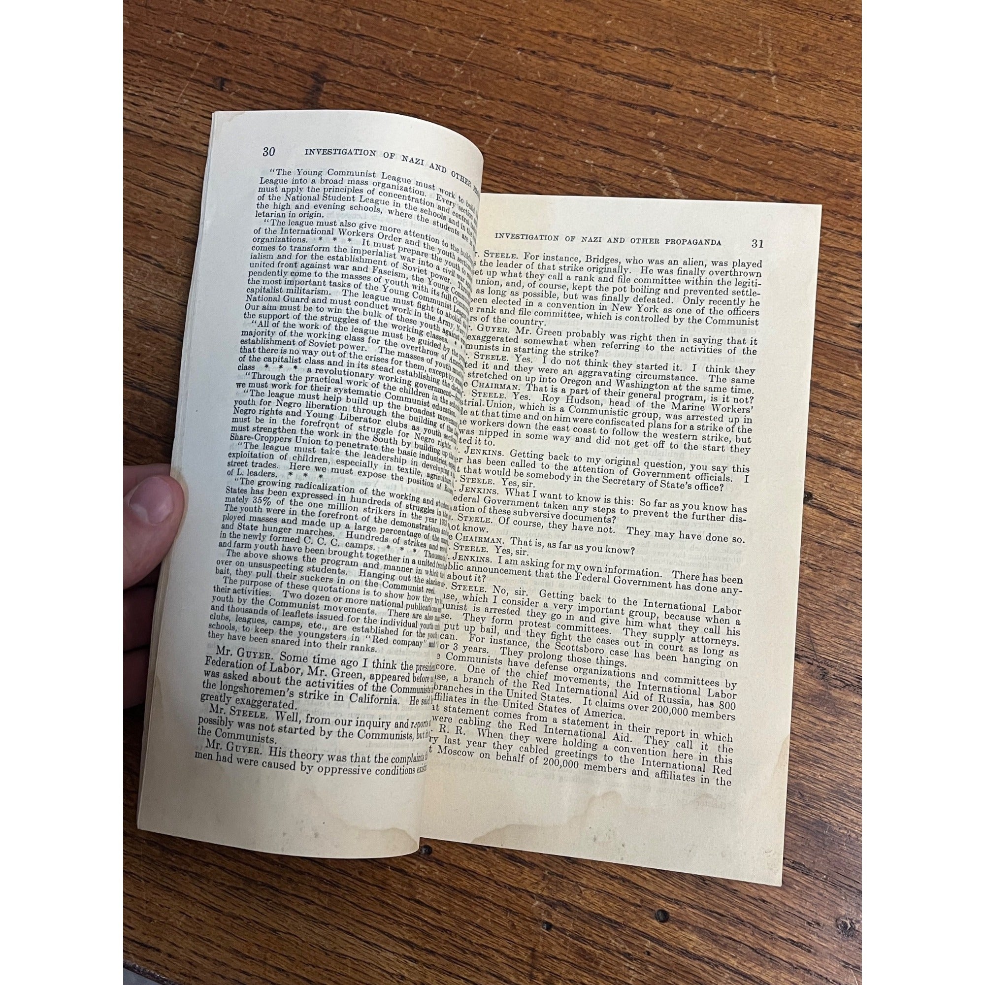 Original Investigation of Nazi Propaganda Activities 1934 Congress Walter Steele