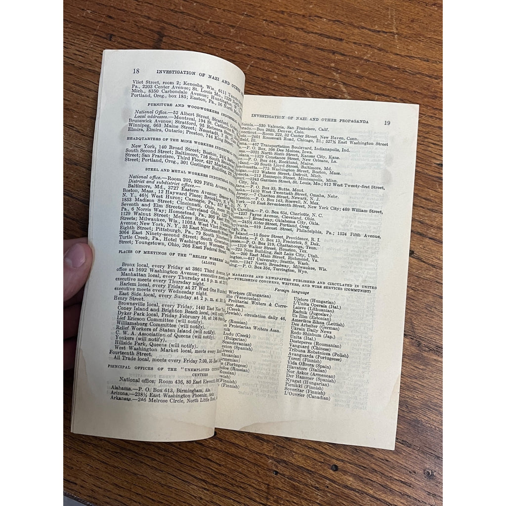 Original Investigation of Nazi Propaganda Activities 1934 Congress Walter Steele