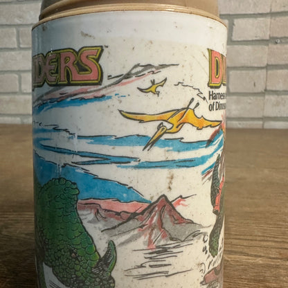 Vintage 1988 Aladdin Dino-Riders Lunchbox Thermos Only Plastic Tyco - No Cap