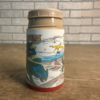 Vintage 1988 Aladdin Dino-Riders Lunchbox Thermos Only Plastic Tyco - No Cap