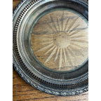 Vintage Frank Whiting Talisman Rose Sterling Silver Glass Plate 6.5"