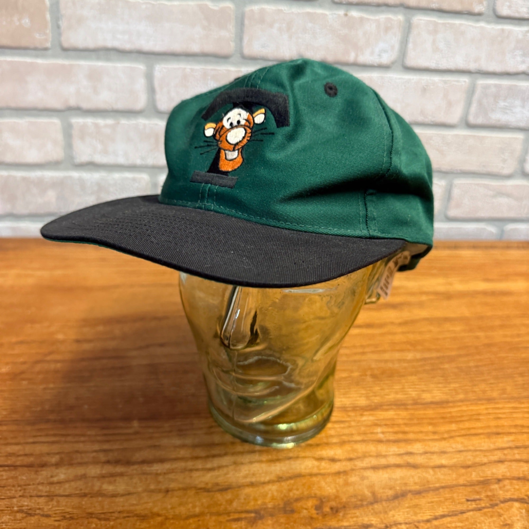 Vintage 90’s Disney Store Tigger SnapBack Hat Teal Black Embroidered Winnie Pooh