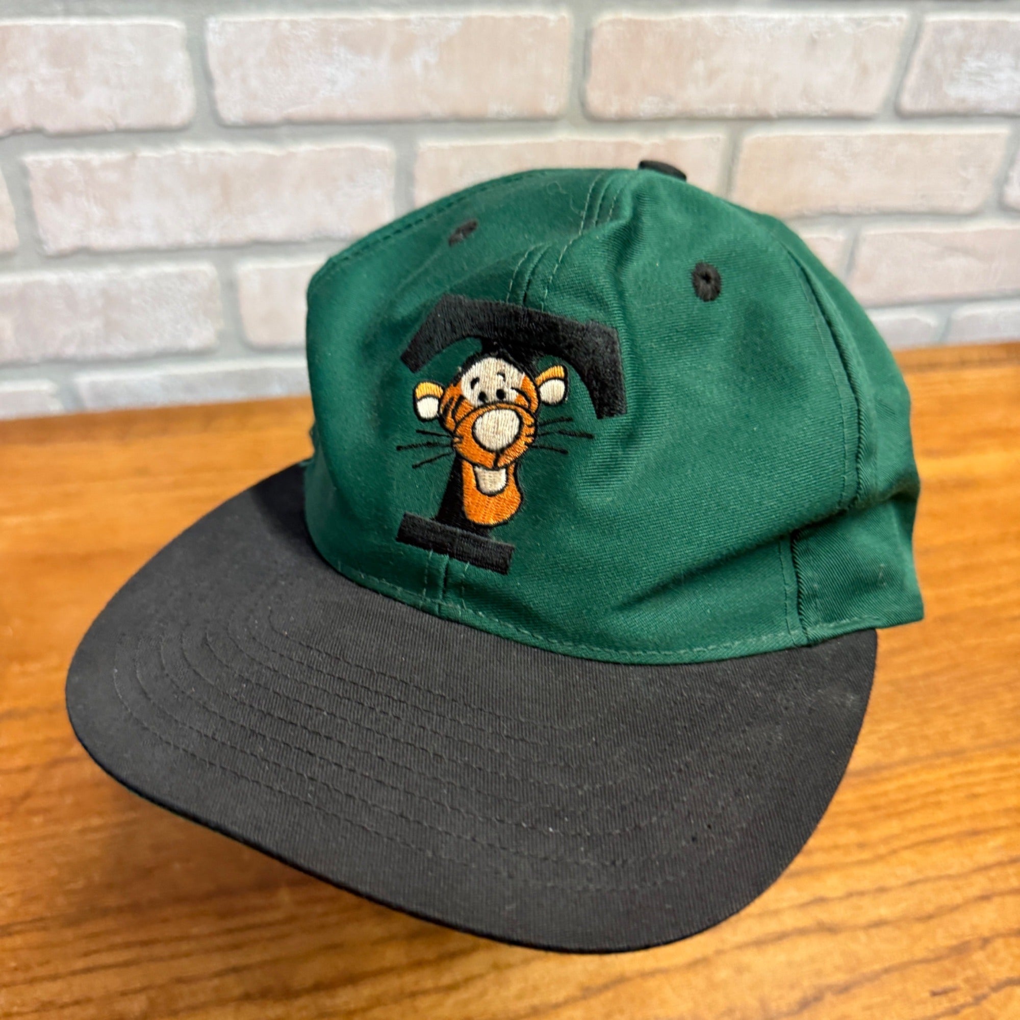 Vintage 90’s Disney Store Tigger SnapBack Hat Teal Black Embroidered Winnie Pooh