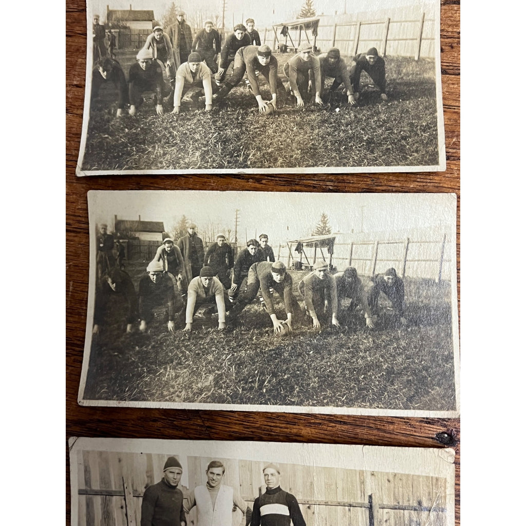Vintage c1910s Football Team Club Snapshot Photos Ironwood Michigan? Photographs