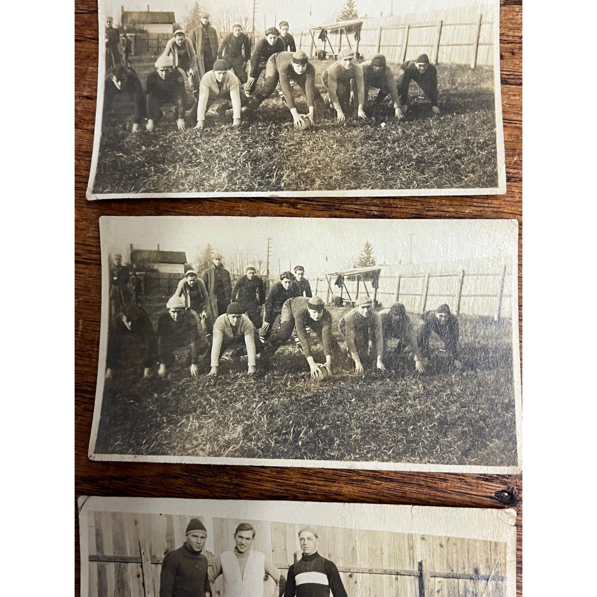 Vintage c1910s Football Team Club Snapshot Photos Ironwood Michigan? Photographs