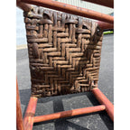 Antique Primitive 19th c. Ladderback Chair Woven Splint Seat Appalachian Country Folk Art 1800s Farmhouse