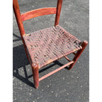 Antique Primitive 19th c. Ladderback Chair Woven Splint Seat Appalachian Country Folk Art 1800s Farmhouse