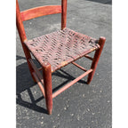 Antique Primitive 19th c. Ladderback Chair Woven Splint Seat Appalachian Country Folk Art 1800s Farmhouse