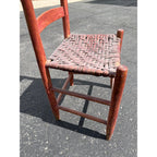 Antique Primitive 19th c. Ladderback Chair Woven Splint Seat Appalachian Country Folk Art 1800s Farmhouse